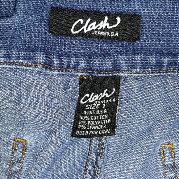 Clash‎ Jeans Boot Cut Snap Buckles at Waist Size 1 - Picture 6 of 8